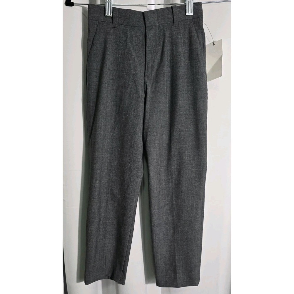 Calvin Klein Boys Slim Fit Flat Front Gray Pants‎  Size 7 NWT